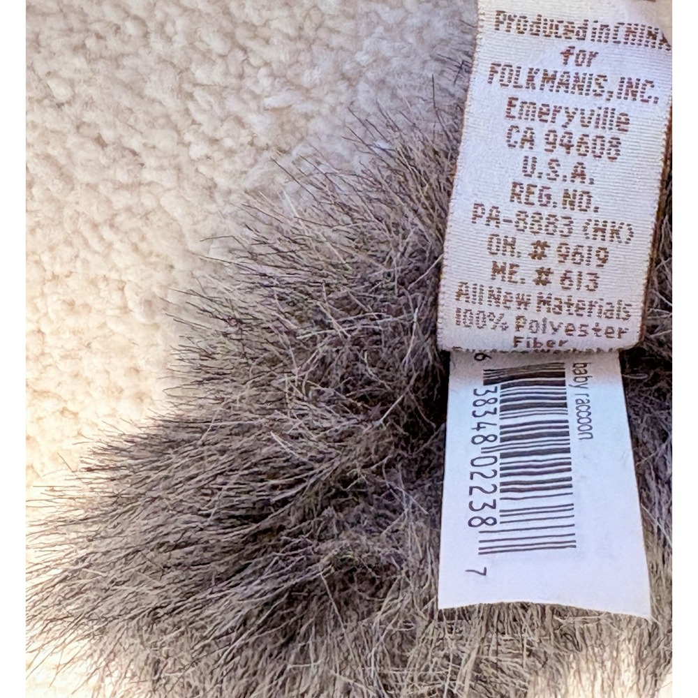 Folkmanis Baby Raccoon Hand Puppet 10" Realistic Plush Stuffed Animal Toy - Picture 5 of 5